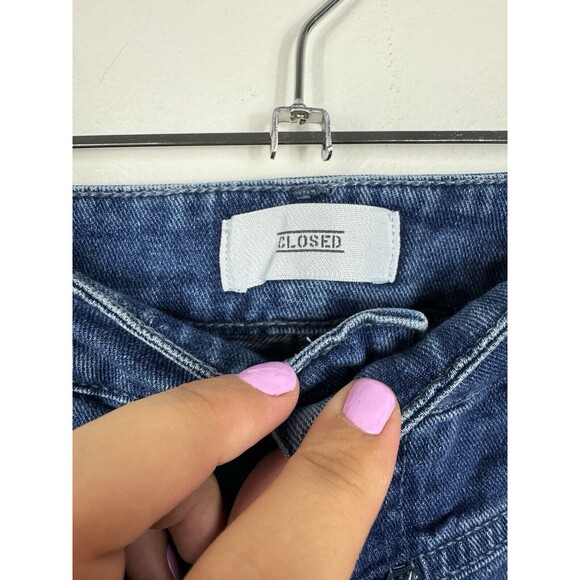 Closed Italy Rosy Wide Leg Cropped Blue Jeans Size 31 High Waisted - Picture 5 of 15